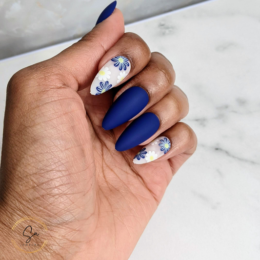 She Blue Flowers - Nails