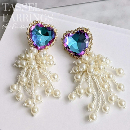 pearl tassel earrings