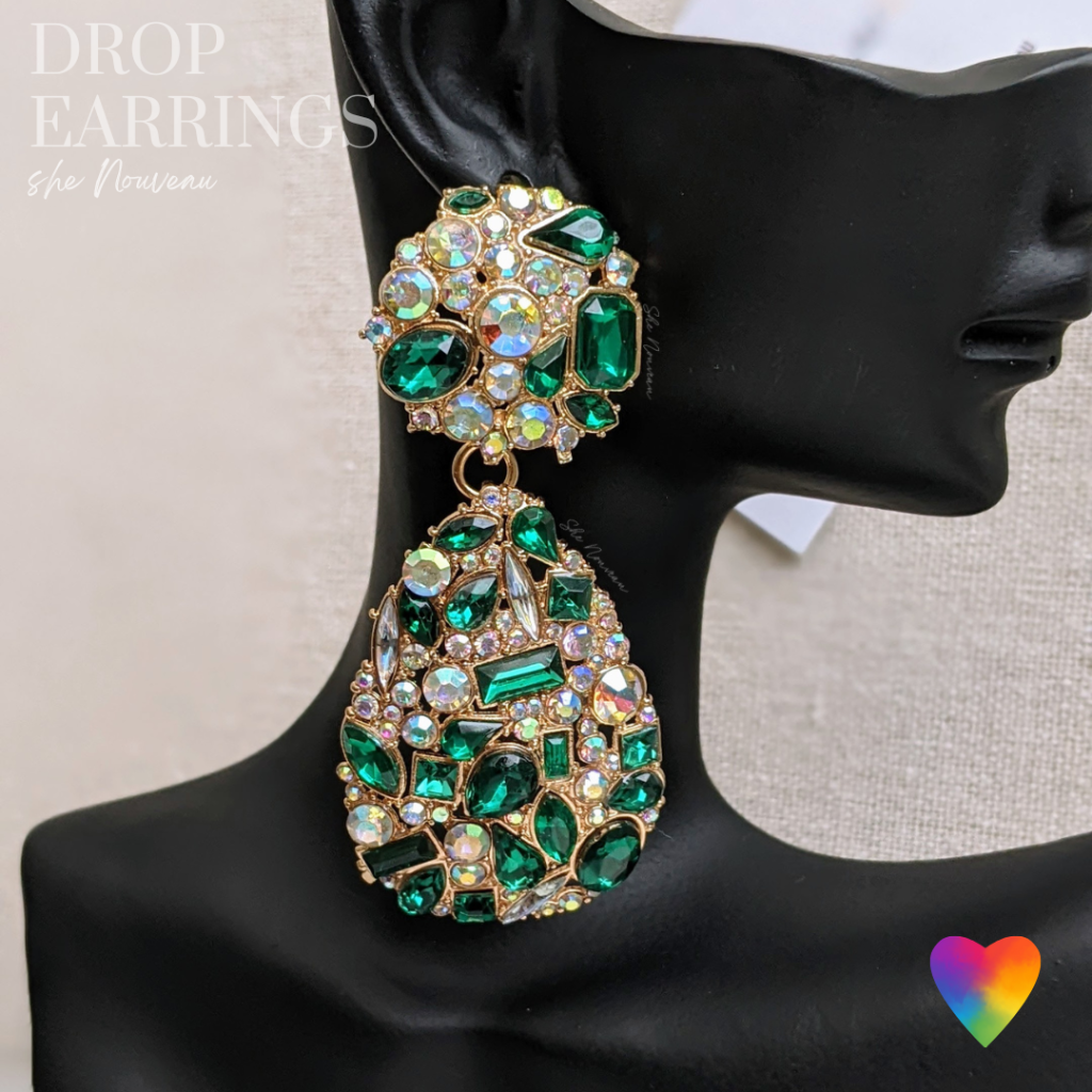 green wedding earrings