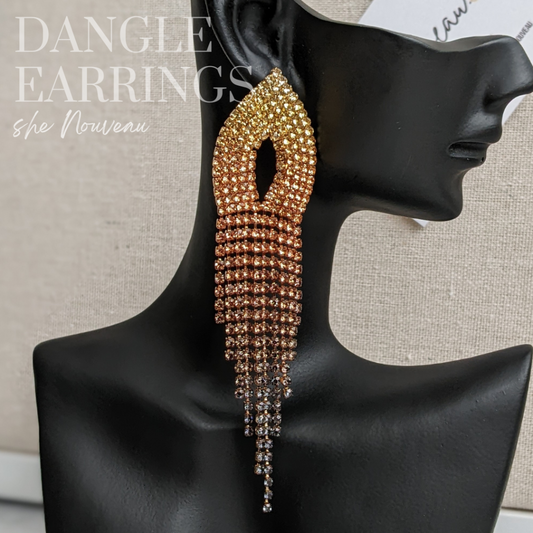 Ombre bronze gold earrings
