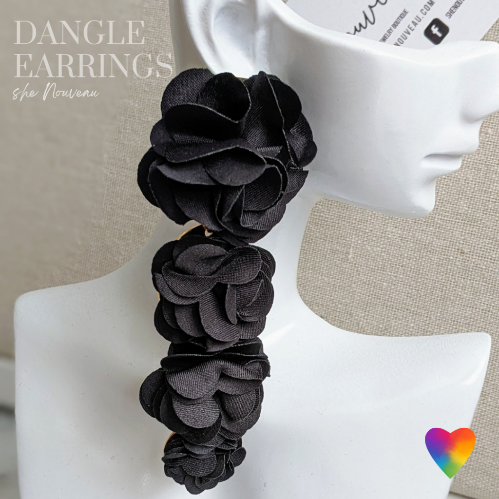 black floral earrings