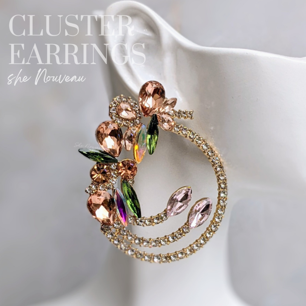 peach circle earrings