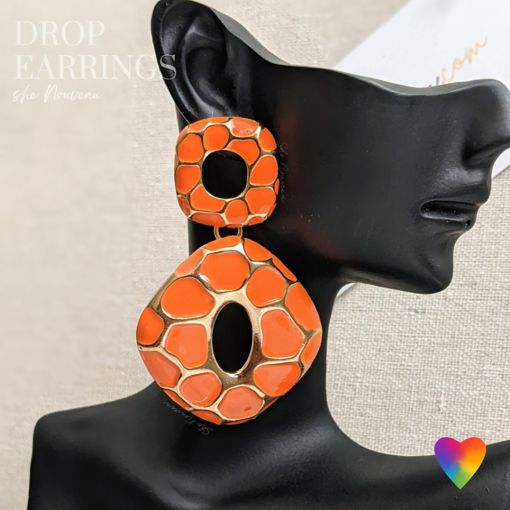 orange drop earrings