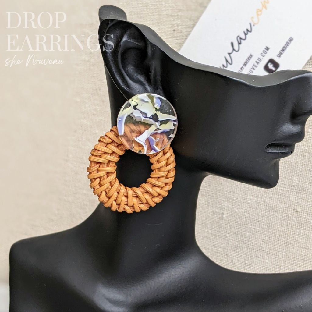 Rattan Knit drop earrings