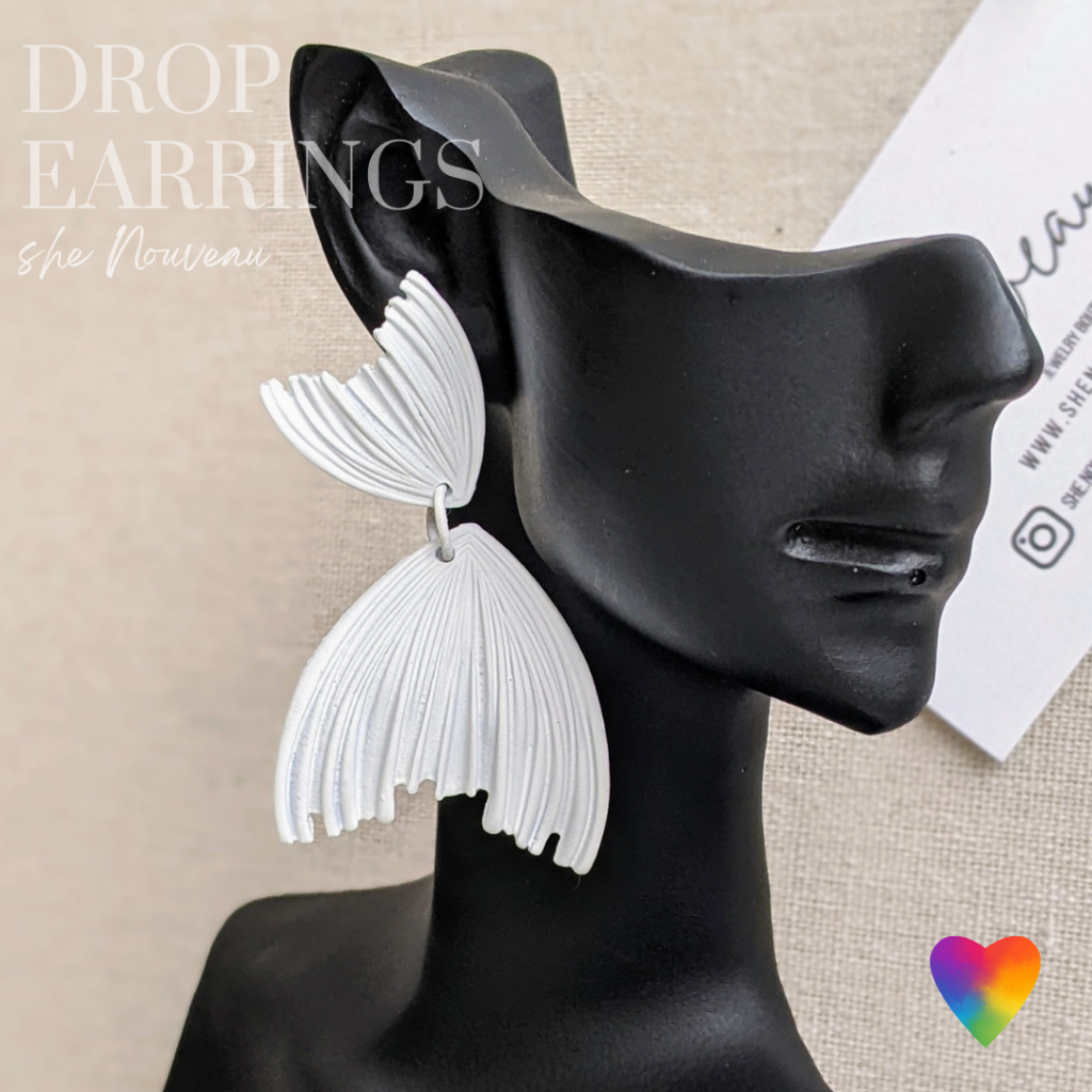 white clay earrings