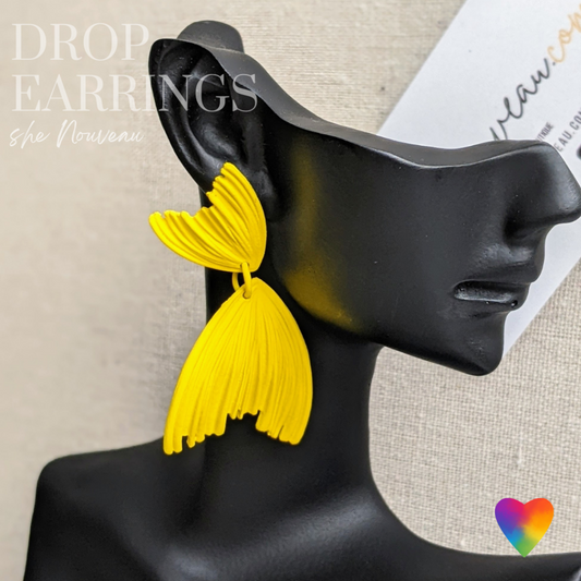 bright yellow clay earrings